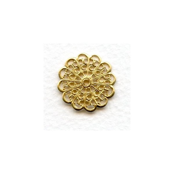 Filigree Round Flat 20mm Raw Brass (6)
