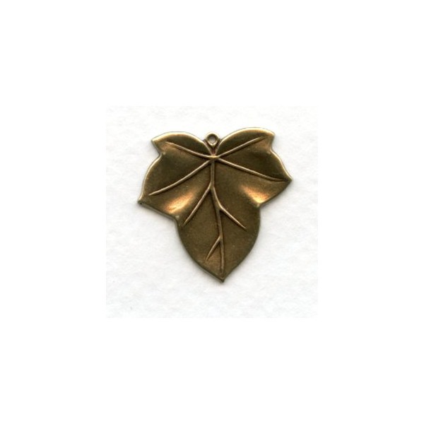 Leaves with a Loop Oxidized Brass 23mm (4)