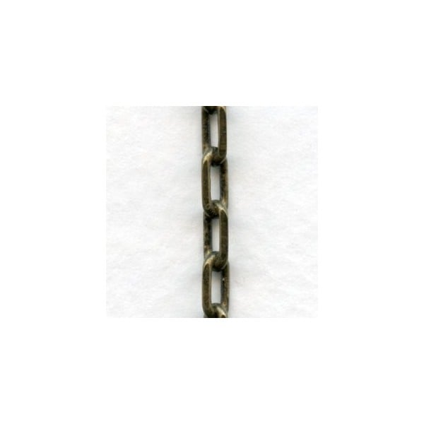 Diamond Cut Cable Chain Oxidized Brass 7x3mm Links (3 ft)