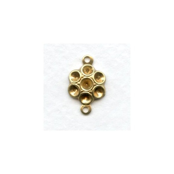 Connector to Hold Rhinestones Raw Brass (12)