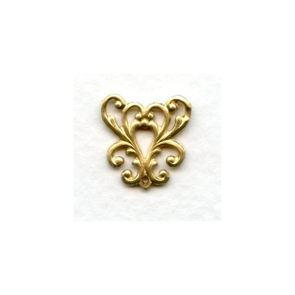 Feminine Filigree Y-Connector Raw Brass (6)