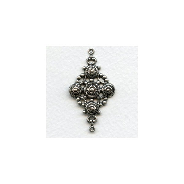 Large Connectors 46mm Oxidized Silver (6)
