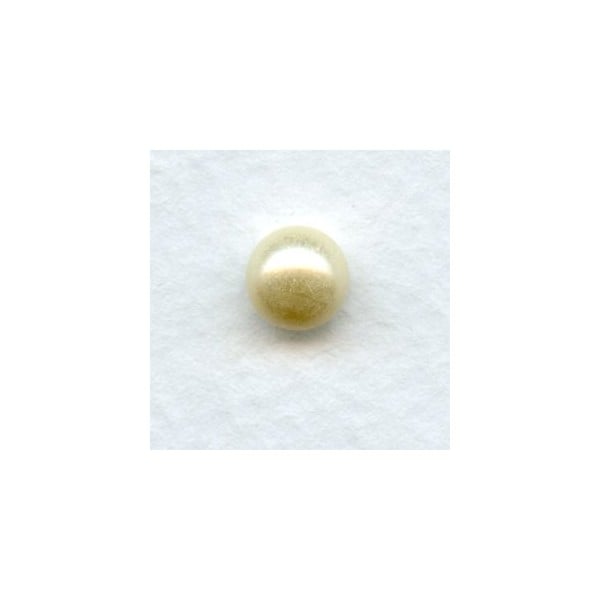 Glass Based 7mm Pearl Cabochons Round Creme