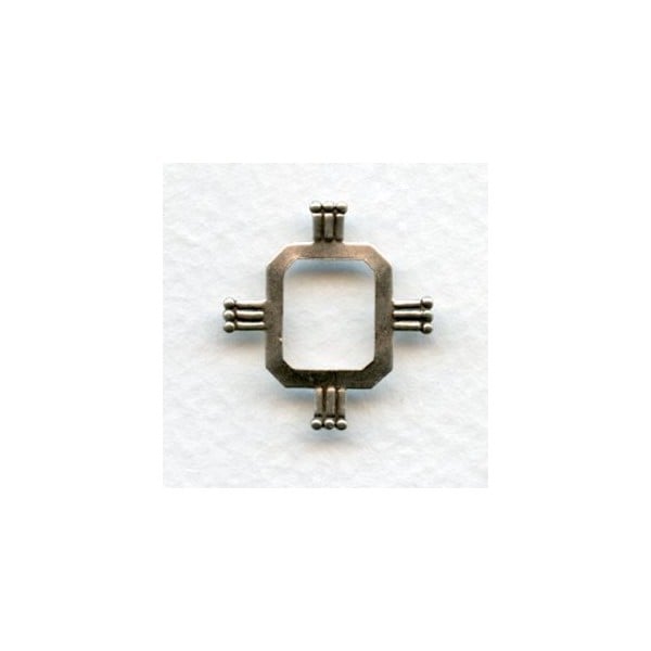 Cushion Octagon Setting Effects 23x22mm Oxidized Silver