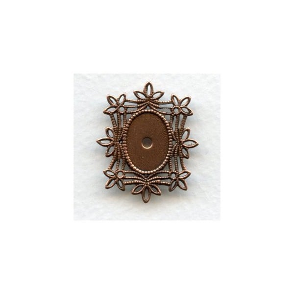 Filigree Edge 14x10mm Oxidized Copper Settings (6)