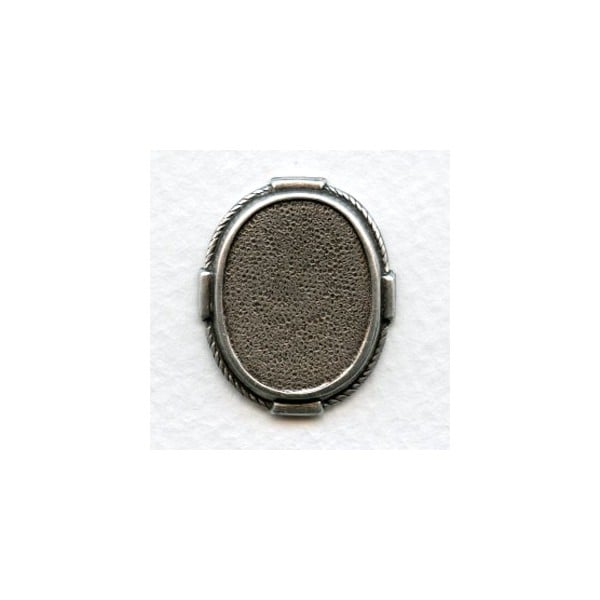^Decorative Setting Base Oxidized Silver 22x17mm