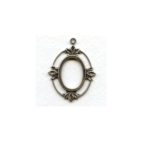 Floating Leaves Setting Frames Oxidized Silver 18x13mm (4)