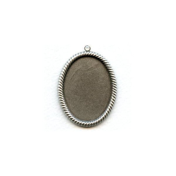 Rope Edge Setting Oxidized Silver 40x30mm (2)