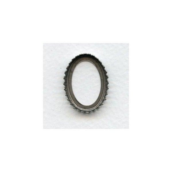 Crown Edge Open Back 25x18mm Settings Oxidized Silver (6)