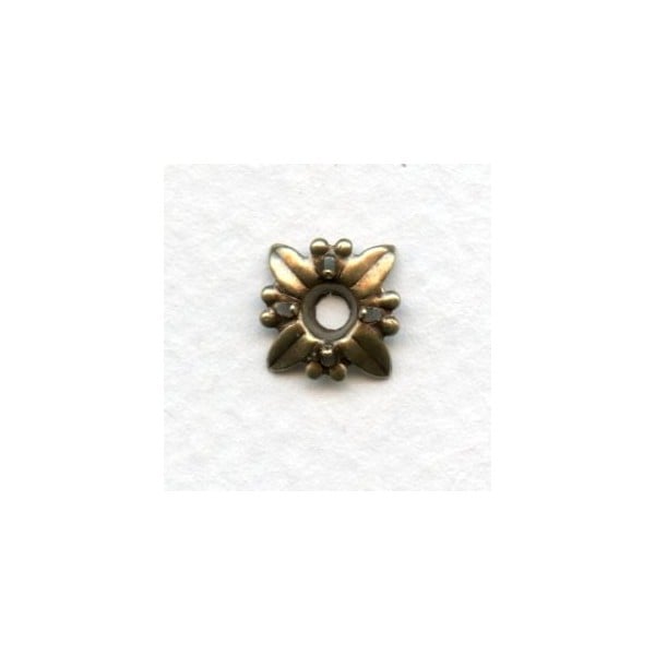 Starburst Settings for 4mm Stones Oxidized Brass (12)