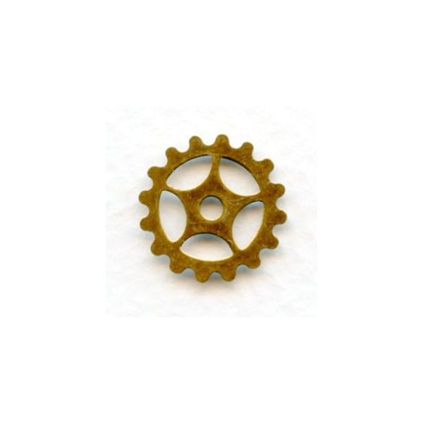 Steampunk Gears Oxidized Brass 16mm (12)