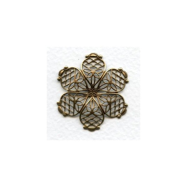 Dapt Filigree Flower Oxidized Brass 35mm (1)