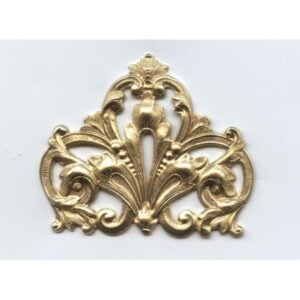 Grand Ornate Corner Stamping Raw Brass (1)