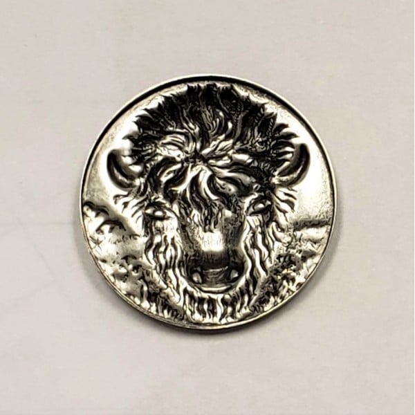 Head of A Buffalo Oxidized Silver 30mm (1) - Image 3
