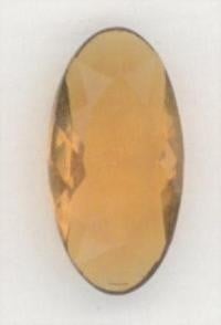 ^Rare Vintage Glass Pendeloque Topaz Stones 18x9mm