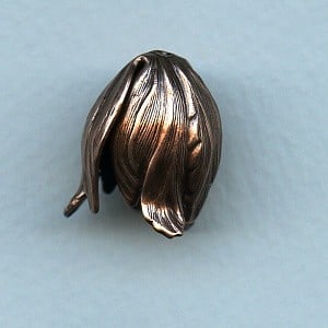 Dramatic Size Leaves Bead Caps Oxidized Copper (3)