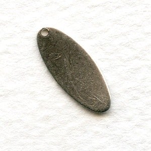 Logo Tags Oxidized Silver 17x7mm (25)