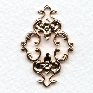 ^Feminine Floral Connector Rose Gold 36mm (2)