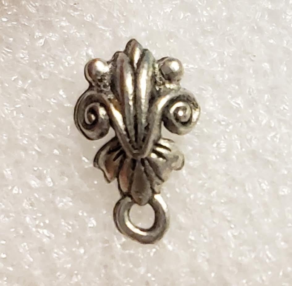 Anthemion Style Earring Tops Antique Pewter (2)