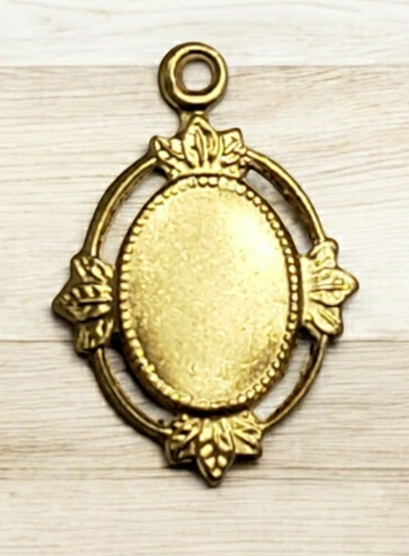 Floating Leaves Settings 8x6mm Raw Brass (12)