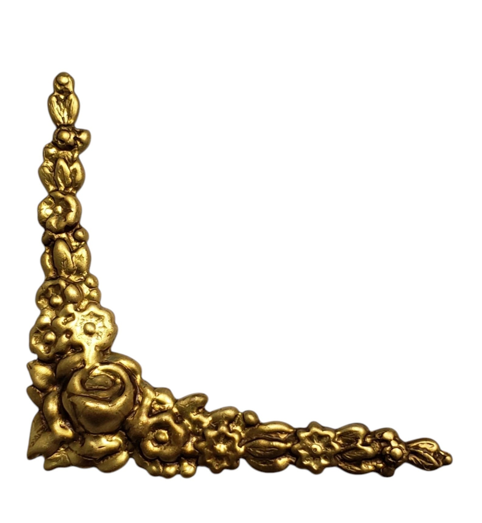 Rose Corner Embellishments Raw Brass (4)