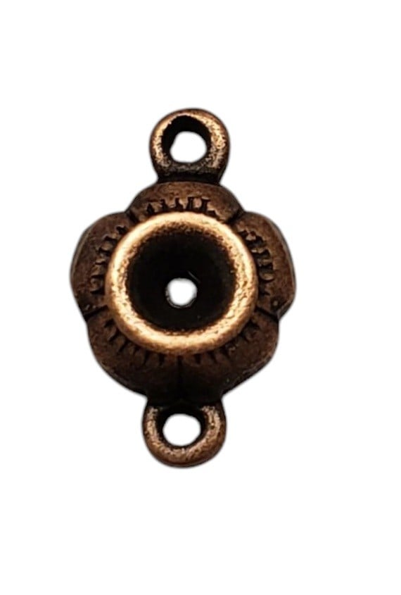 Connectors to Hold Rhinestones 2 Loops Oxidized Copper (12)