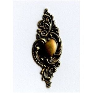 Flourish Cartouche Floral Design Oxidized Brass (1)